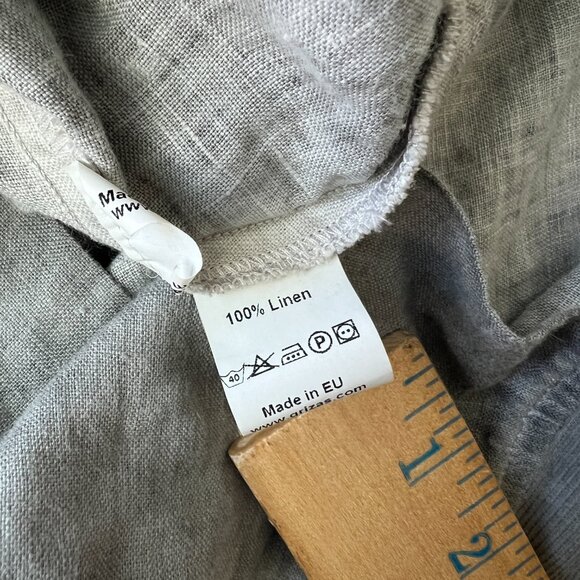 Grizas Dress Size Medium 100% Linen Grey Grey Layered Lagenlook Midi Maxi - Picture 11 of 12